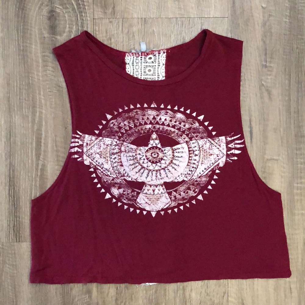 Charlotte Russe Eagle Cutoff Top